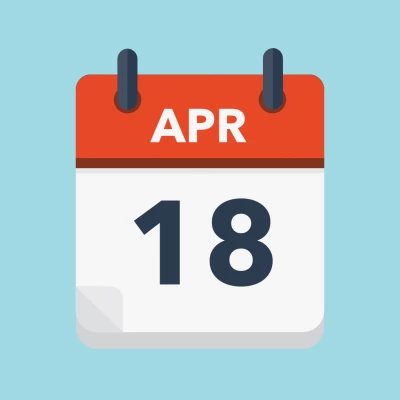 Calendar icon showing 18th April